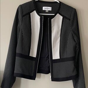 Calvin Klein Black and White Patterned Blazer